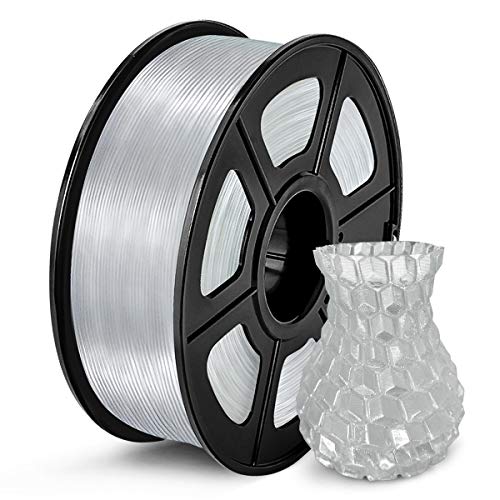 Filamento PLA 1.75mm, SUNLU PLA Filamento de Impresora 3D, Precisión Dimensional +/- 0.02 mm, 1kg Spool, PLA Transparente