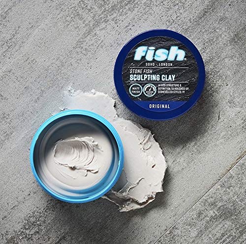 Fish Original Stone Fish Sculpting Clay - For Roughed Up and Dishevelled Styles 2 x 70ml