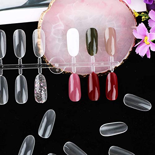 FLOFIA 240pcs Muestra Display de Uñas Plástica Falso Uñas Falsas Artificial Muestra Color Uñas Postiza Práctica para Arte Uñas Salón DIY Manicura Pintar Exhibidor Esmalte de Uñas, Transparente