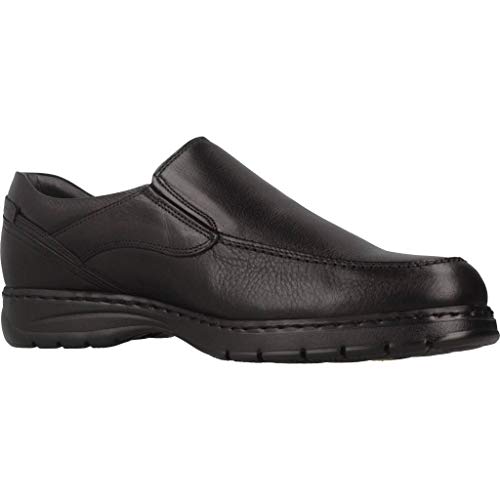 Fluchos | Mocasín de Hombre | CRONO 9144 Salvate Negro Zapato Confort | Mocasín de Piel de Ternera engrasada de Primera Calidad | Cierre con Elásticos | Piso Personalizado Fluchos Light