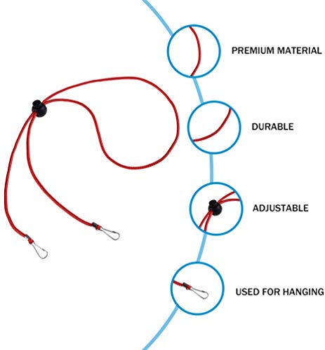 Flysee 15 Piezas Cordón de Longitud Ajustable Cadena Titular Correa de Cordón con Cierre de Seguridad para Mujeres Hombres Niños Adultos (Negro, Blanco, Gris, Rojo, Azul)