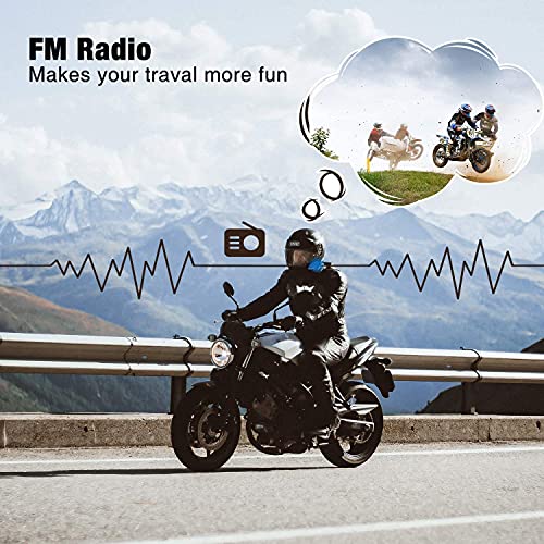 Fodsports Intercomunicador Casco Moto BT-S3 Bluetooth Cascos Moto Telefono Radio FM Impermeable Manos Libres Moto Motorcycle Intercom Headset (1 Packs of Soft Headphone)