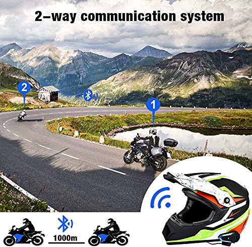 Fodsports Intercomunicador Casco Moto BT-S3 Bluetooth Cascos Moto Telefono Radio FM Impermeable Manos Libres Moto Motorcycle Intercom Headset (1 Packs of Soft Headphone)