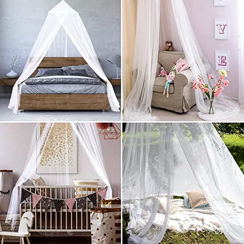 Forhome Mosquitera para Cama, Mosquito Net, Dosel para Cama Infantil, Dome Malla de mosquitera, Fácil de Instalar, Mosquitera Universal Adecuada Para Cuna, Cama Individual, Cama Doble, Blanco