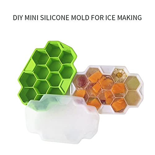 Forma del fabricante de cubo de hielo de silicona para la torta de caramelo de hielo Pudding Moldes de chocolate 4 Molde de hielo de células Forma cuadrada Moldes de bandejas (Color : Gold)