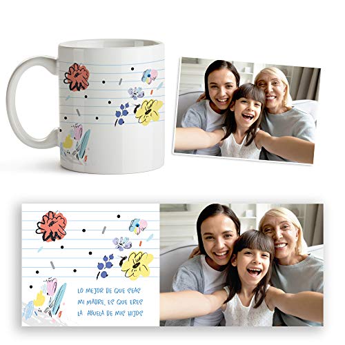 Fotoprix Taza Personalizada Mejor madre y Abuela | Regalo Original día de la Madre | Varios diseños Disponibles. (Diseño: Madre 7)