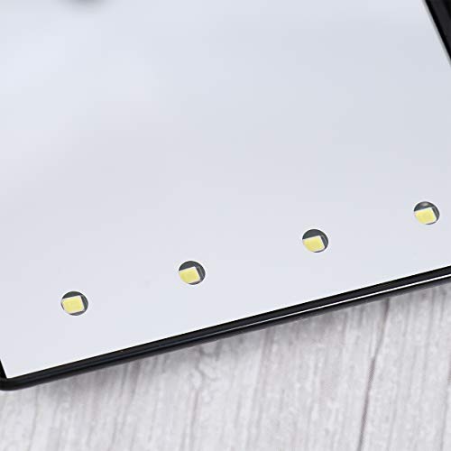 Frcolor Espejo de Maquillaje de Aumento con 8 LED con Doble Cara Plegable Para Maquillaje de Viaje (Negro)