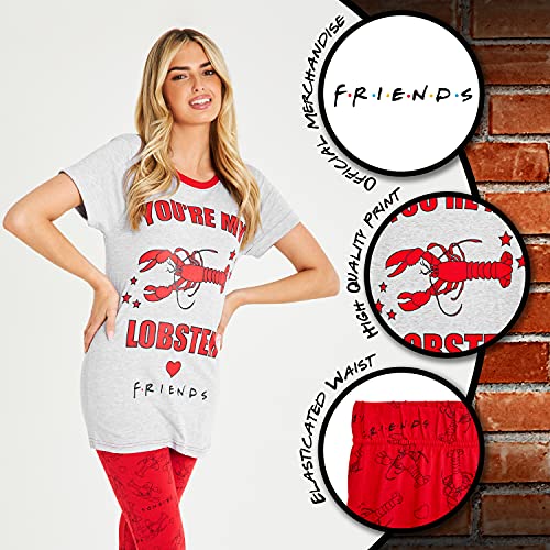 FRIENDS Pijama Mujer You Are My Lobster, Conjunto de 2 Piezas Camiseta de Manga Corta y Pantalón Largo, Ropa de Dormir Algodón Suave, Merchandising Serie, Regalos para Mujer Chicas (20/22)