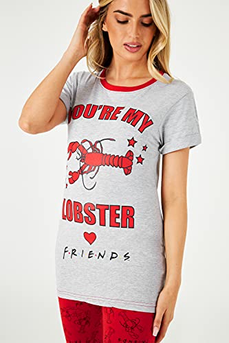 FRIENDS Pijama Mujer You Are My Lobster, Conjunto de 2 Piezas Camiseta de Manga Corta y Pantalón Largo, Ropa de Dormir Algodón Suave, Merchandising Serie, Regalos para Mujer Chicas (20/22)