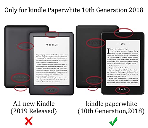 FSCOVER Funda para Kindle 6.0 Pulgadas Paperwhite 2018 con Función de Correa de Mano, Protectora Carcasa Cover con Auto Reposo/Activación Función para Amazon Kindle Paperwhite 2018