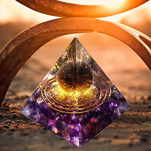 Fuaensm Pirámide de cristal Orgon para reiki, sanación, pirámide de cristal, energía natural, chakra, meditación, cristales de orgonita, pirámide curativa, pirámide de chakra para protección, 5 cm