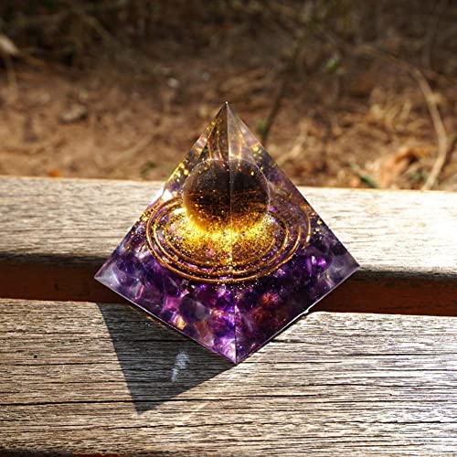 Fuaensm Pirámide de cristal Orgon para reiki, sanación, pirámide de cristal, energía natural, chakra, meditación, cristales de orgonita, pirámide curativa, pirámide de chakra para protección, 5 cm