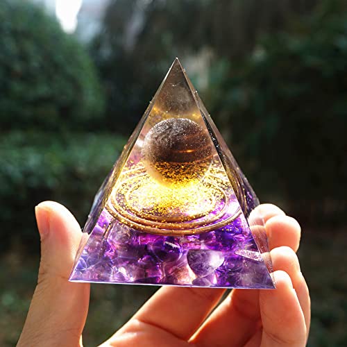 Fuaensm Pirámide de cristal Orgon para reiki, sanación, pirámide de cristal, energía natural, chakra, meditación, cristales de orgonita, pirámide curativa, pirámide de chakra para protección, 5 cm