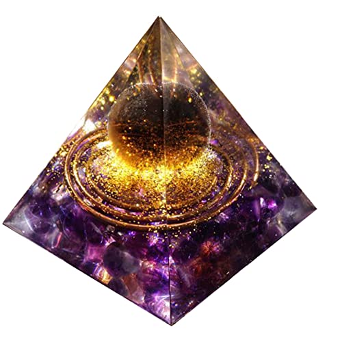 Fuaensm Pirámide de cristal Orgon para reiki, sanación, pirámide de cristal, energía natural, chakra, meditación, cristales de orgonita, pirámide curativa, pirámide de chakra para protección, 5 cm