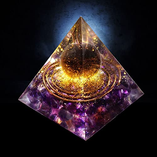 Fuaensm Pirámide de cristal Orgon para reiki, sanación, pirámide de cristal, energía natural, chakra, meditación, cristales de orgonita, pirámide curativa, pirámide de chakra para protección, 5 cm