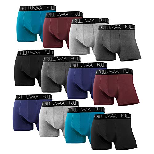 Fullluwaa Bóxer (Pack de 12) Hombre Algodón Calzoncillos-XL