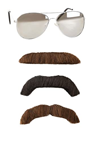 Fun Costumes Adult Super Troopers Mustache and Sunglasses Kit Standard