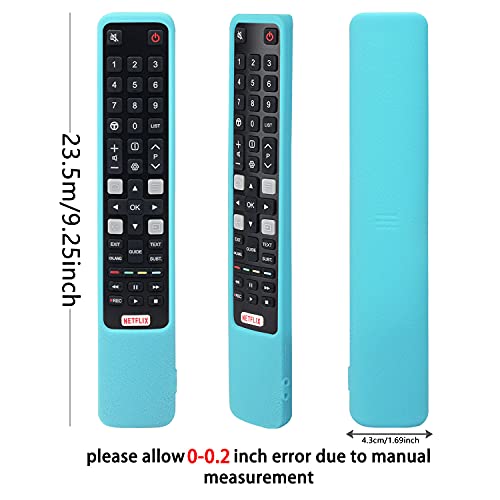 Funda Protectora de Silicona con Control Remoto para RCA TCL Smart TV RC802N 43P20US 43S6000FS 55X2US 65P20US 65X2US 65X4US 49C2US 50P20US 55C2US 60P20US U43P6006 (Resplandor en Azul Oscuro)