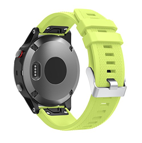 Garmin Fenix 5 Banda, TOPsic Silicona Reemplazo Correa con 2pzs Destornilladores para Garmin Fenix 5 / Forunner 935 Smart Watch, 13.5cm-22.5cm, no Adapta a Fenix 5x, 5s (verde)