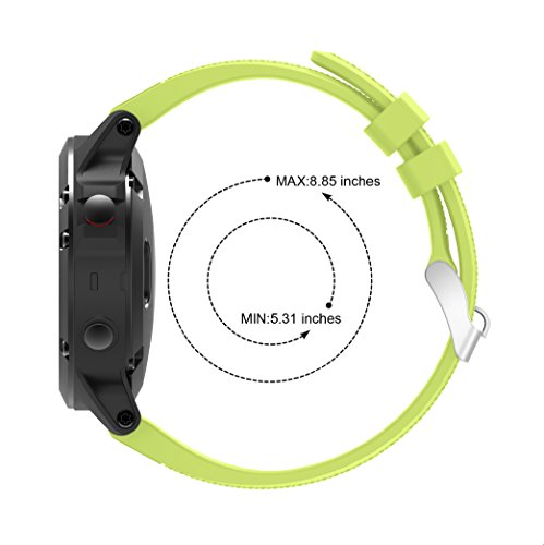 Garmin Fenix 5 Banda, TOPsic Silicona Reemplazo Correa con 2pzs Destornilladores para Garmin Fenix 5 / Forunner 935 Smart Watch, 13.5cm-22.5cm, no Adapta a Fenix 5x, 5s (verde)