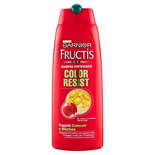 Garnier Champú Fructis Color Resist, para cabello teñido, 250 ml, paquete de 12