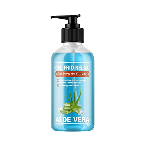 GEL FRIO ALOE VERA DE CANARIAS BIO - Con extracto de Arnica y Calendula. Efecto refrescante y calmante, alivia las piernas cansadas, estimula la circulación. Hidratación natural. (500 ml)