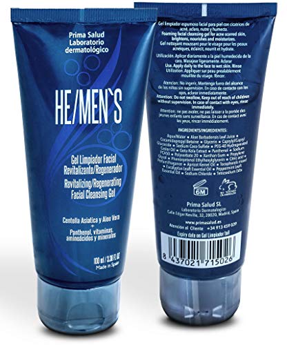 Gel limpiador Facial para Hombres, Piel con acné, limpiador de poros - textura y espuma ligera, suavidad y limpieza máxima hidratación