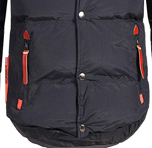 Geographical Norway - Chaqueta acolchada de invierno para hombre, con capucha (Marino, L)