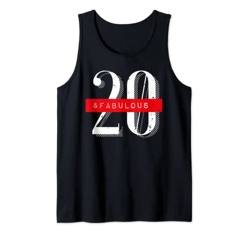 Girando Edad 20 Y Fabuloso 20 Cumpleaños Gráfico Divertido Dicho Camiseta sin Mangas