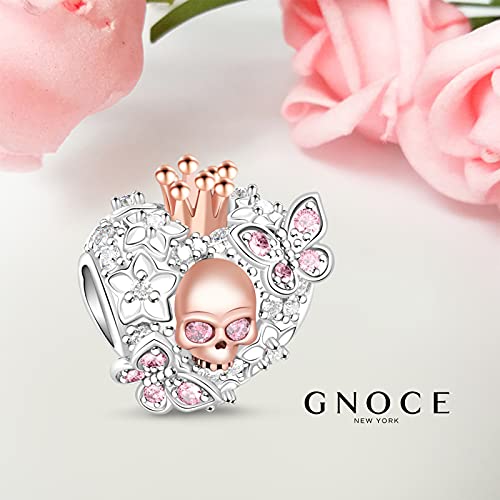 GNOCE Manzana de la Manzana del Veneno de Nieve Blanca en Forma de Encanto Colgante 925 encantos de Plata esterlina para Pulseras y Collares de Regalo para Ella