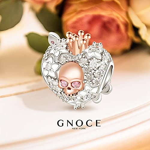 GNOCE Manzana de la Manzana del Veneno de Nieve Blanca en Forma de Encanto Colgante 925 encantos de Plata esterlina para Pulseras y Collares de Regalo para Ella