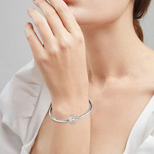 GNOCE Manzana de la Manzana del Veneno de Nieve Blanca en Forma de Encanto Colgante 925 encantos de Plata esterlina para Pulseras y Collares de Regalo para Ella