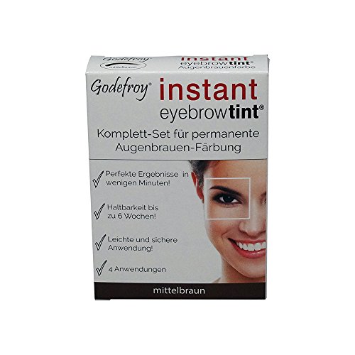 Godefroy Tinte instantáneo para cejas, color marrón, 1 paquete de 4 unidades