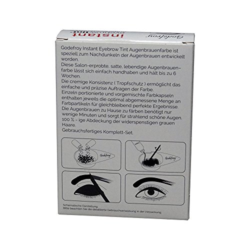 Godefroy Tinte instantáneo para cejas, color marrón, 1 paquete de 4 unidades