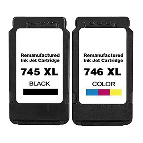 GPKOL Reemplazo remanufacturado 745 746 Reemplazo de Cartucho de Tinta para Canon PG-745XL Utilizado para Canon PIXMA MG2470 MG2570 IP2870 Impresora (1 Negro 1 Color), 2-P PG745+CL746