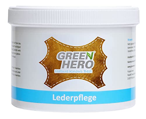 Green Hero Piel Cuidado, 500 ML, Bálsamo con Cera de Abeja Bálsamo para Piel Lisa, Piel, Auto, Guantes, sofá, Bolsillos y Muebles