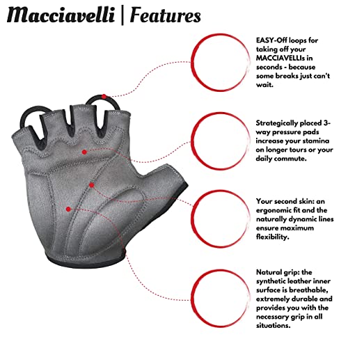 Guantes de Ciclismo, Guantes MTB de Medio Dedo, Adecuado para Bicicleta de Carretera y de Montaña, Guantes Bici para Hombres y Mujeres (Negro)