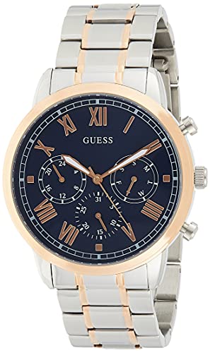 GUESS Reloj analógico para Hombre. de Cuarzo con Correa en Acero Inoxidable W1309G4