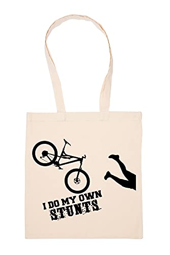 Gunmant I Do My Own Stunts Fallen Biker Beige Shopping Bag Reusable Durable Eco Friendly