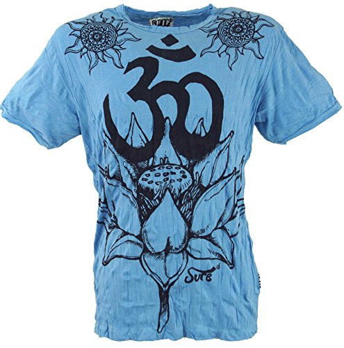 GURU-SHOP, Camiseta Sure T-Shirt Lotus OM, Azul Claro, Algodón, Tamaño:L, Camisetas Seguras