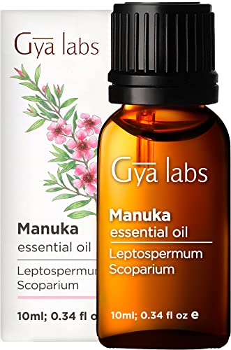 Gya Labs Aceite Esencial de Manuka para Uñas Sanas - Aceite de Manuka Puro para Piel Grasa - 100 Natural Aceites Esenciales para Difusor Aromaterapia - 10ml