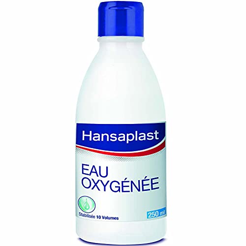 Hansaplast Agua oxigenada 10 volúmenes, desinfectante limpieza e higiene de la piel, antiséptico para desinfección de heridas pequeñas o lesiones superficiales, 250 ml