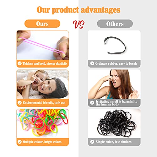 Hanyousheng Gomas de Pelo, Gomas Pelo Niña, 1500 Piezas Gomas Pelo Pequeñas, Gomitas Pelo Multicolor, Gomas Trenzas, Gomas Pelo Niña Pequeñas, Úselo para Cabello Fino y Trenzas Pequeñas de Niñas