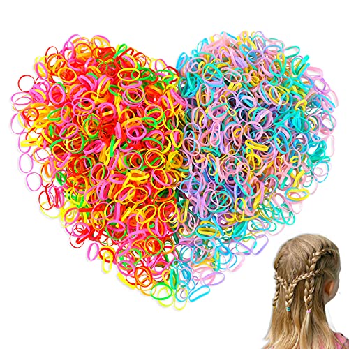 Hanyousheng Gomas de Pelo, Gomas Pelo Niña, 1500 Piezas Gomas Pelo Pequeñas, Gomitas Pelo Multicolor, Gomas Trenzas, Gomas Pelo Niña Pequeñas, Úselo para Cabello Fino y Trenzas Pequeñas de Niñas