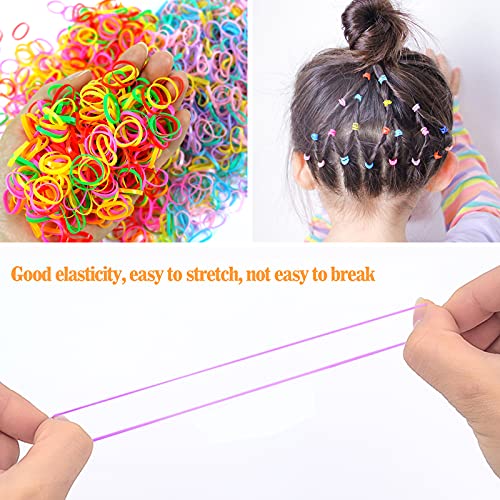 Hanyousheng Gomas de Pelo, Gomas Pelo Niña, 1500 Piezas Gomas Pelo Pequeñas, Gomitas Pelo Multicolor, Gomas Trenzas, Gomas Pelo Niña Pequeñas, Úselo para Cabello Fino y Trenzas Pequeñas de Niñas