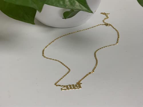 Haobase Collar con colgante de número árabe para mujeres y niñas, regalo de cumpleaños, cadena de oro, regalo para ella