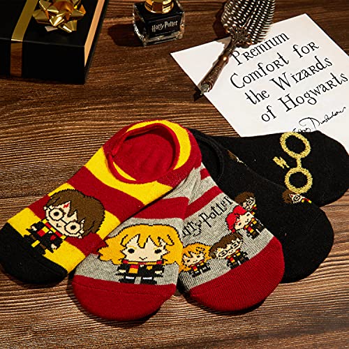 HARRY POTTER Calcetines Niña Tobilleros Pack de 5 Pares de Calcetines Antideslizantes Niña