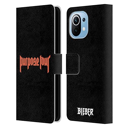 Head Case Designs Licenciado Oficialmente Justin Bieber Logotipo Tour Merchandising Carcasa de Cuero Tipo Libro Compatible con Xiaomi Mi 11