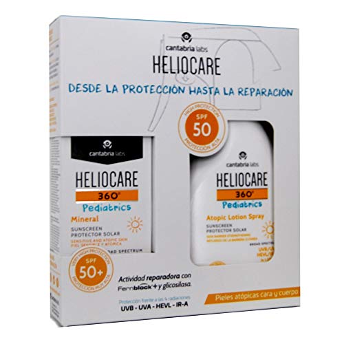 Heliocare Mineral Pediarics, Pack Pieles Atópicas Cara 50ml y Cuerpo 250 ml.