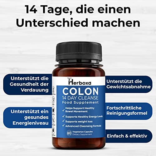 Herboxa Colon 14 Day Cleanse - Tratamiento de limpieza intestinal de 14 días - una fórmula de limpieza avanzada que ayuda a tu sistema digestivo a un reinicio fresco y saludable.